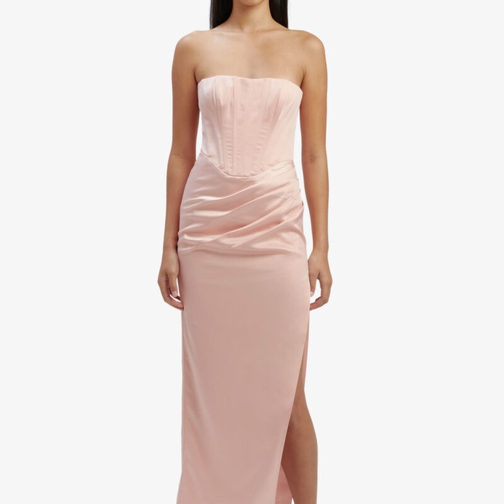 Bardot Everlasting Corset Strapless Satin Gown